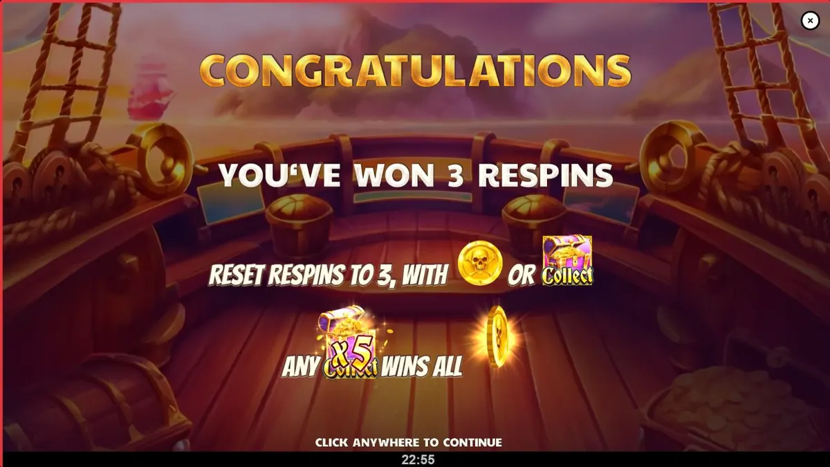 Tampilan visual slot Reel the Rum dengan tema bajak laut dan harta karun